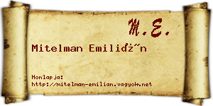 Mitelman Emilián névjegykártya